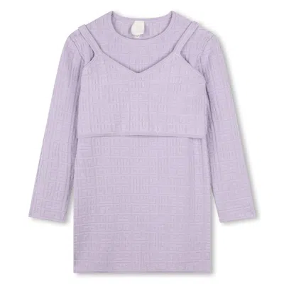 Givenchy 4g-jacquard Layered Dress In Lilla