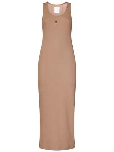 Givenchy 4g Plaque Knit Tank Dress In Beige
