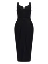 Givenchy Womens Dark Blue Contrast-stitch Panelled Denim Midi Dress In Black