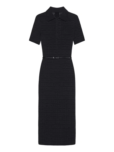 Givenchy Voyou Polo Dress In 4g Jacquard In Black