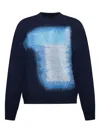 Givenchy Abstract Pattern Crewneck Sweater With Ribbed Finish In Blue