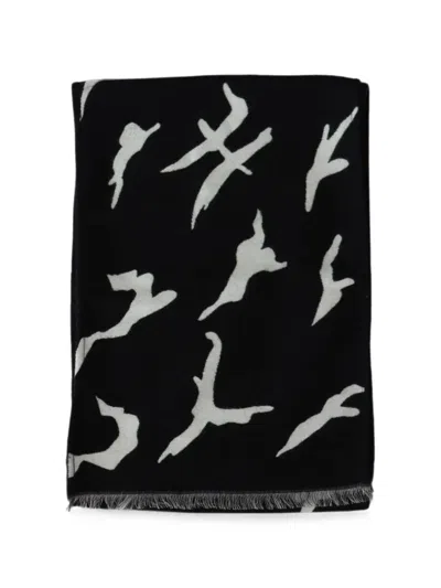 Givenchy Abstract-print Fringed Scarf In Black