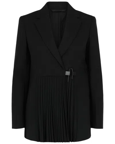 Givenchy Accordion Pleated U-lock Jacket In Black