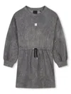 Givenchy Acid Wash-print Cotton Dress In Grey