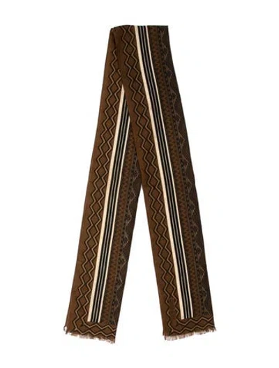 Pre-owned Givenchy Acrylic Printed Scarf In Brown
