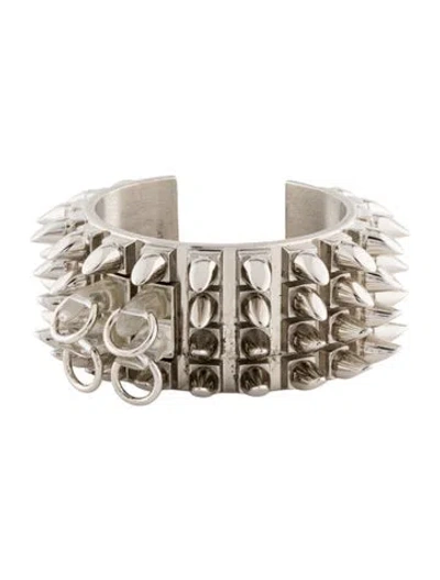 Pre-owned Givenchy Acrylic Spike Stud Cuff Bracelet, 7.25" In Multicolor