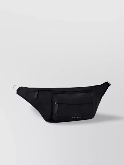 Givenchy Adjustable Strap Shoulder Bag With Front Zipper In Black