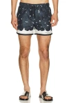 Givenchy Mens Dark Navy Roses Drawstring Silk Shorts In Multi