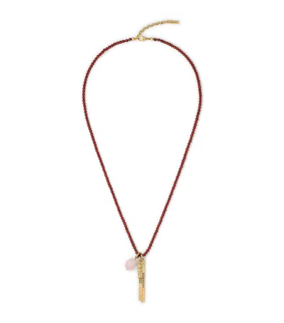 Givenchy Agate  Tape Long Necklace In Yellow
