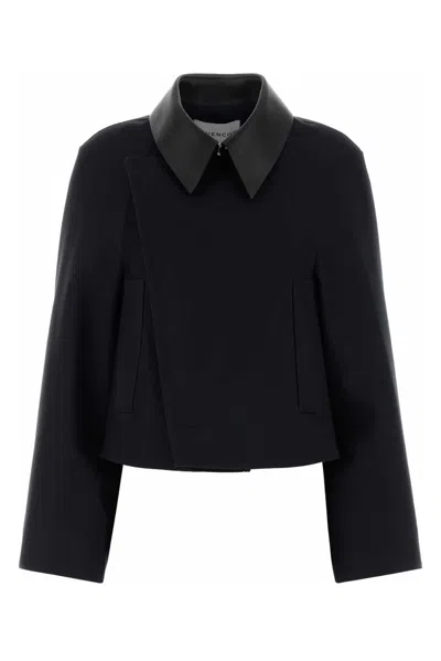 Givenchy A-line Cocoon Sleeve Jacket In Black