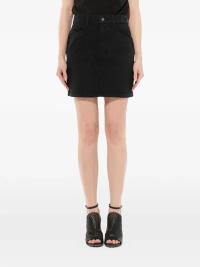Givenchy A-line Denim Mini Skirt In Black