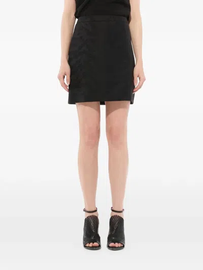 Givenchy A-line Jacquard Mini Skirt In Black