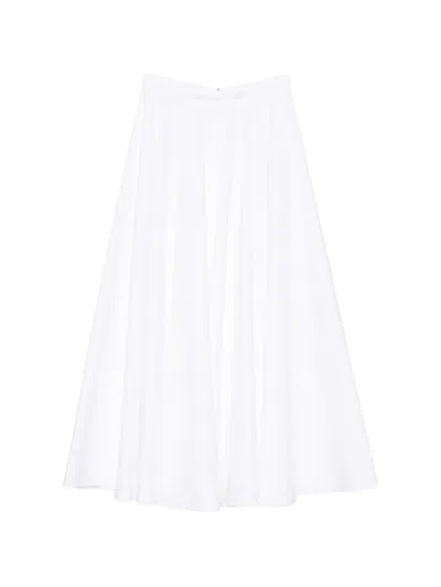 Givenchy A라인 플리츠 미디 스커트 In White