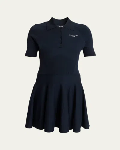 Givenchy A-line Short Polo Dress In Blue