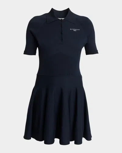 Givenchy A-line Short Polo Dress In Navy