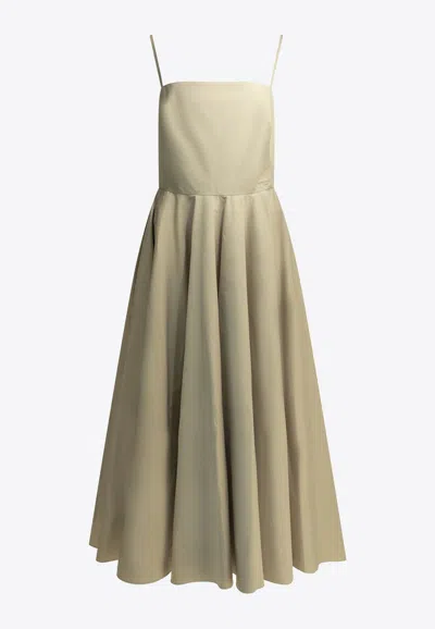 Givenchy A-line Sleeveless Midi Dress In Brown