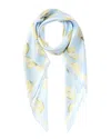 Givenchy All Over Large Silk Scarf In Blue