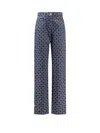 Givenchy High-waisted Tapered Jeans With Distinctive Pattern In Blue