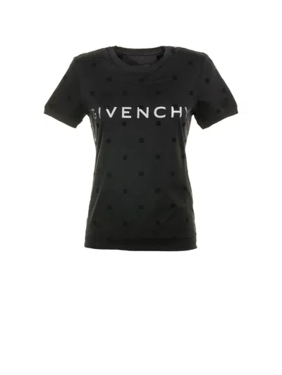 GIVENCHY ALL-OVER LOGO MOTIF PATCH MESH SHIRT