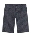 Givenchy Boys Blue Jacquard Denim 4g Shorts In White