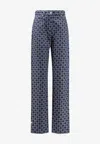 Givenchy All-over Monogram Straight-leg Jeans In Blue