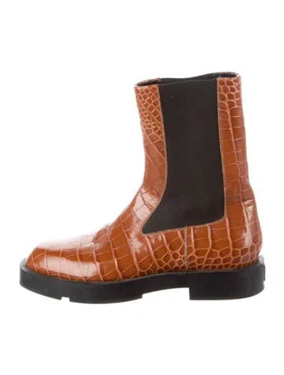 Pre-owned Givenchy Alligator Chelsea Boots In Brown