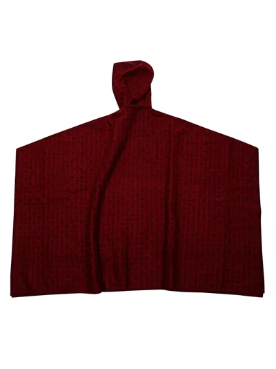Givenchy All-over Logo Hooded Poncho In Red