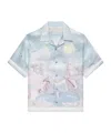 Givenchy Boxy Fit Printed Shirt In Silk In White