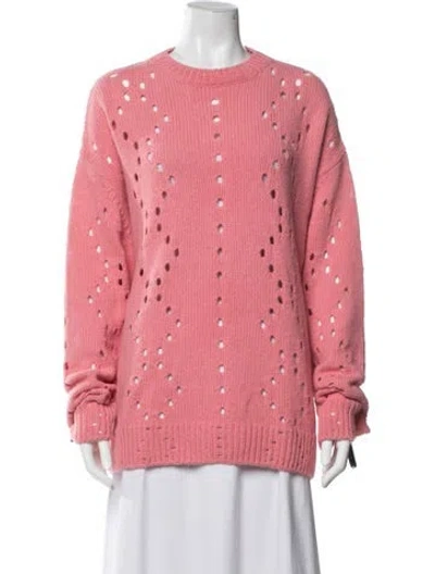 Pre-owned Givenchy Alpaca Crew Neck Sweater In Pink