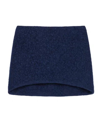 Givenchy Mini Skirt In Bouclette Alpaca Wool In Sapphire Blue