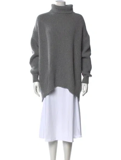 Pre-owned Givenchy Alpaca Turtleneck Sweater In Gray