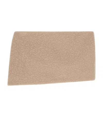 Givenchy Mini Asymmetric Skirt In Alpaca Bouclette Wool In Pumice Beige