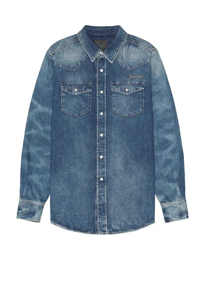 Givenchy Straight Denim Shirt In Blue