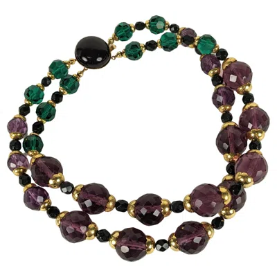 Pre-owned Givenchy Amythest Emerald And Jet Choker Necklace <bunny Mellon In Green