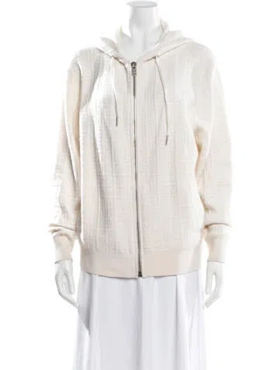 Pre-owned Givenchy Anagram Cashmere Hoodie In Neutral