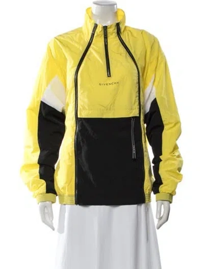 Pre-owned Givenchy Angora Colorblock Pattern Jacket In Yellow