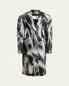 Givenchy Animal Cocoon Coat In Gray
