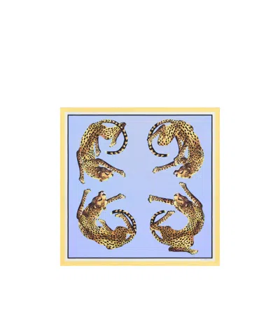 Givenchy Animal Pattern Silk Scarf In Steel Blue