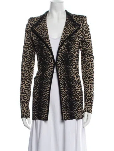 Pre-owned Givenchy Animal Print Blazer In Black