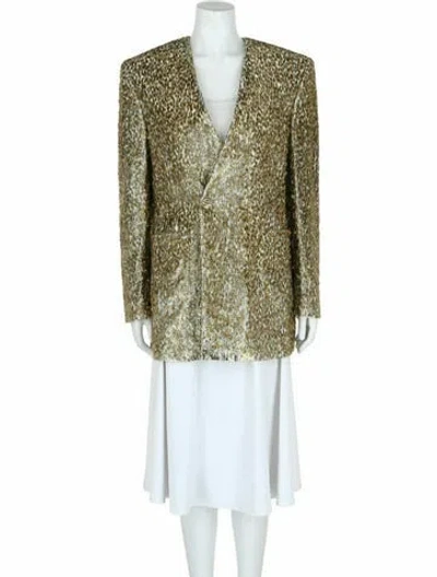 Pre-owned Givenchy Animal Print Blazer W/ Tags In Gold