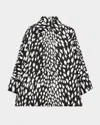 Givenchy Animal Print Cocoon Trench Coat In Black