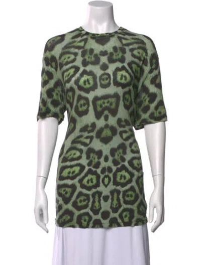 Pre-owned Givenchy Animal Print Crew Neck T-shirt In Green