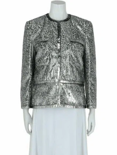 Pre-owned Givenchy Animal Print Evening Jacket W/ Tags In Silver