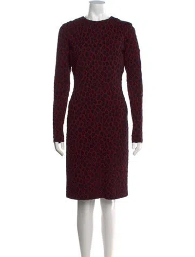 Pre-owned Givenchy Animal Print Knee-length Dress In Burgundy