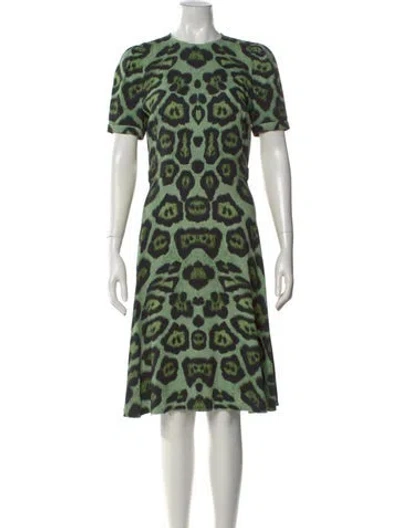 Pre-owned Givenchy Animal Print Knee-length Dress In Green