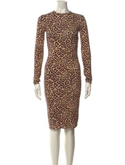 Pre-owned Givenchy Animal Print Knee-length Dress In Neutral