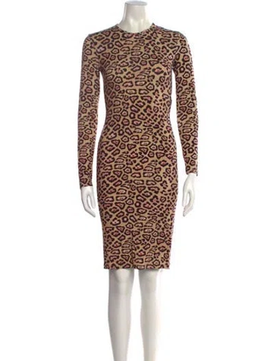Pre-owned Givenchy Animal Print Knee-length Dress In Neutral