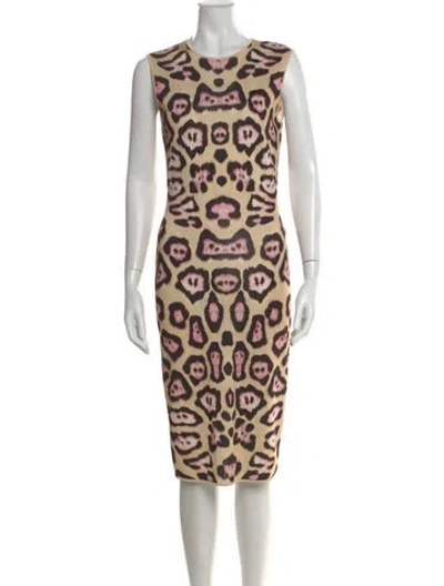 Pre-owned Givenchy Animal Print Knee-length Dress In Neutral