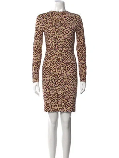 Pre-owned Givenchy Animal Print Knee-length Dress In Neutrals
