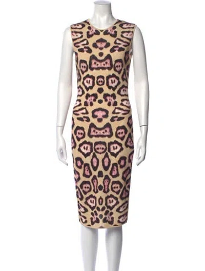 Pre-owned Givenchy Animal Print Knee-length Dress In Neutrals